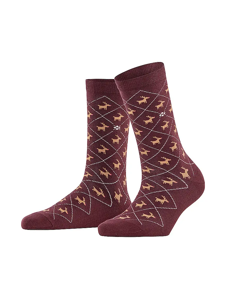 BURLINGTON | Chaussettes REINDEER 36-41 barolo | Rouge foncé