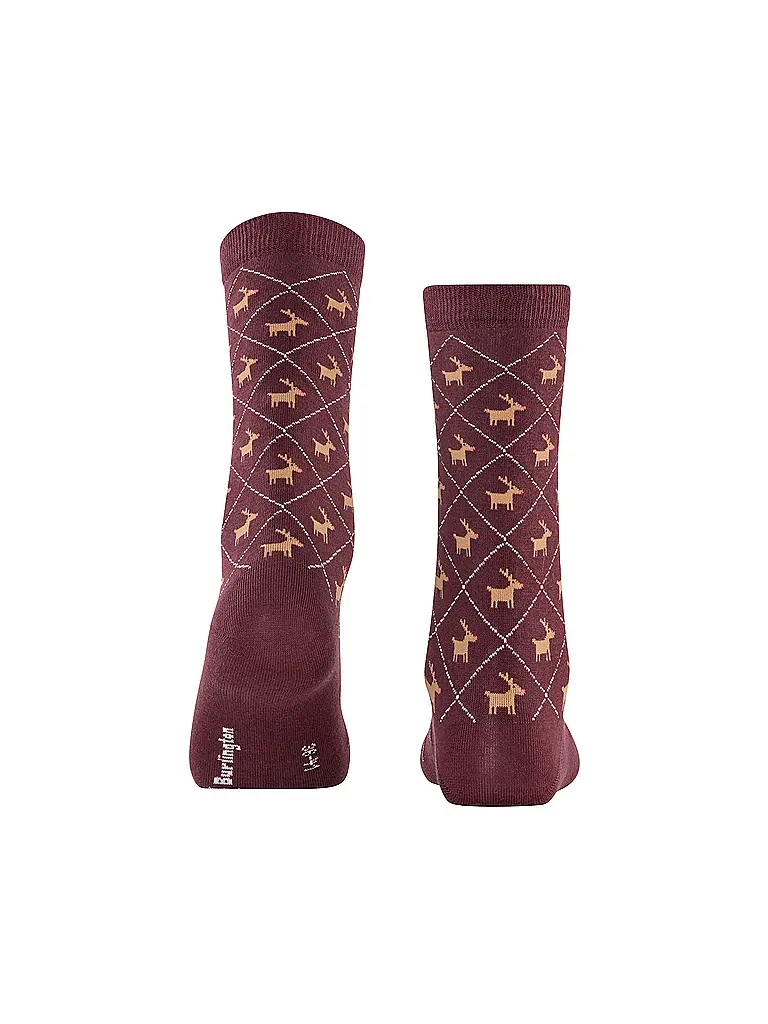 BURLINGTON | Chaussettes REINDEER 36-41 barolo | Rouge foncé