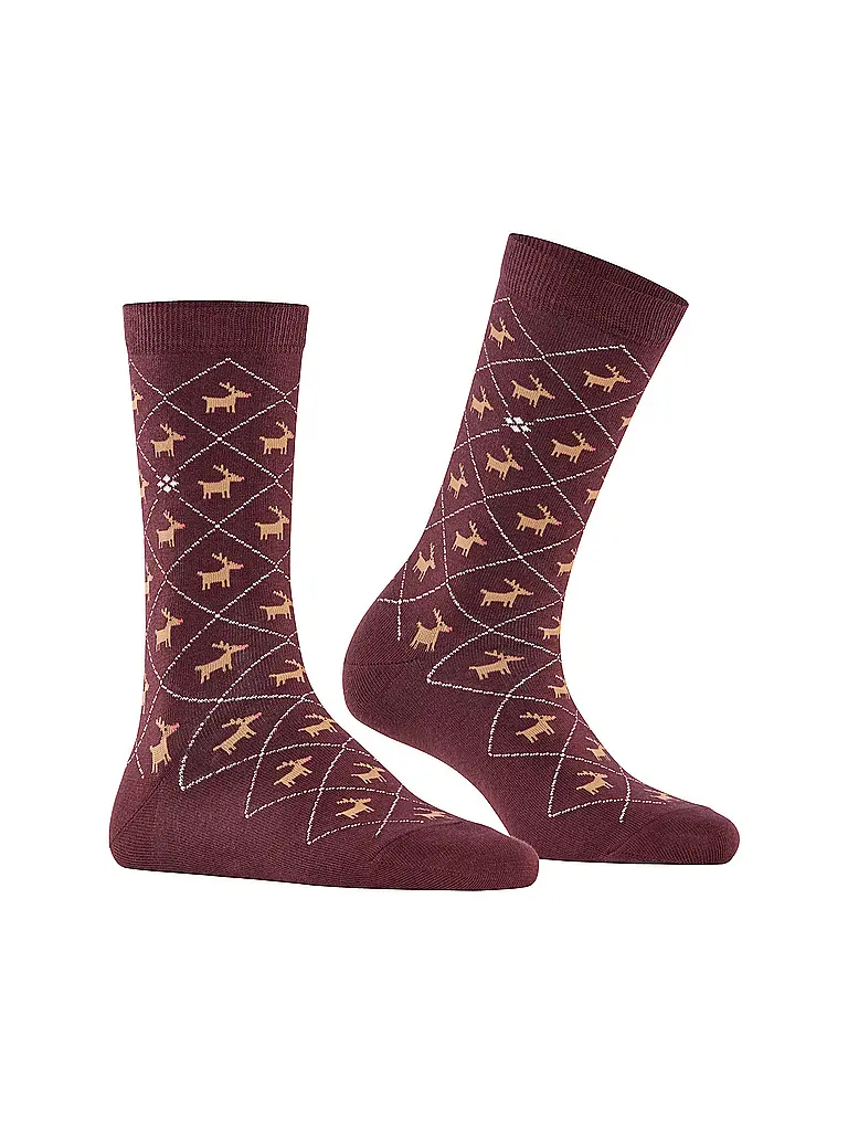 BURLINGTON | Chaussettes REINDEER 36-41 barolo | Rouge foncé