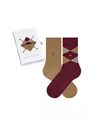 BURLINGTON | Coffret cadeau de 2 paires de chaussettes pour femmes 36-41 EVERYDAY X-MAS BOX assortiment | Rouge foncé