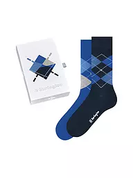 BURLINGTON | Coffret cadeau de 2 paires de chaussettes pour hommes tailles 40-46 | Bleu