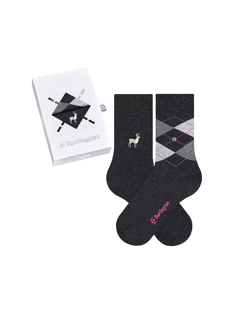 BURLINGTON | Damen Socken Geschenkebox 2er Pkg 36-41 EVERYDAY X-MAS BOX sortiment | Gris