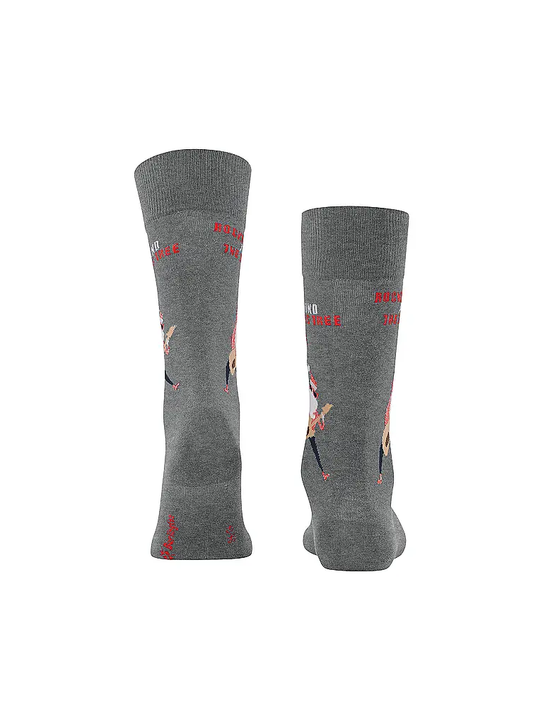 BURLINGTON | Nom du produit: Chaussettes Homme ROCKING X-MAS 40-46 light greymelange | Gris clair
