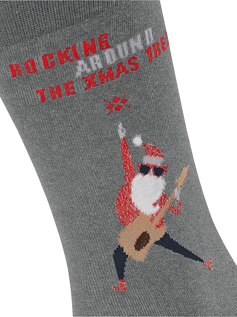 BURLINGTON | Nom du produit: Chaussettes Homme ROCKING X-MAS 40-46 light greymelange | Gris clair