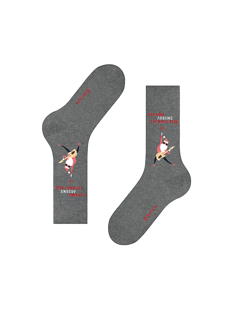 BURLINGTON | Nom du produit: Chaussettes Homme ROCKING X-MAS 40-46 light greymelange | Gris clair