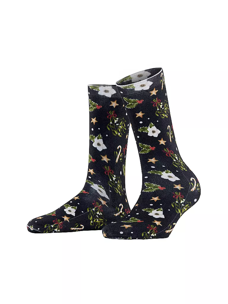 BURLINGTON | Socken FANCY CHRISTMAS 36-41 marine | Bleu foncé