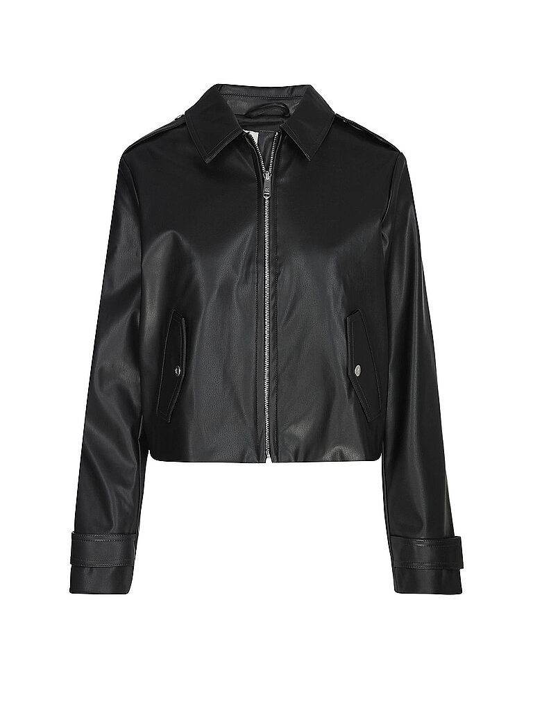 Veste aspect cuir noir S