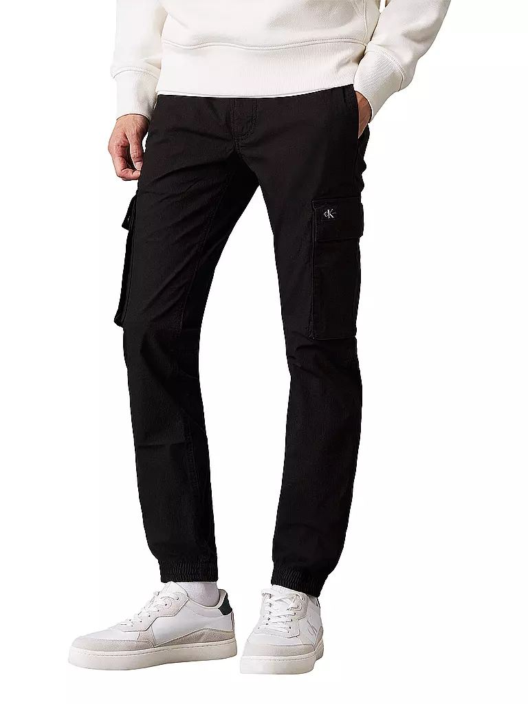 CALVIN KLEIN JEANS | Cargohose Skinny Fit | Noir
