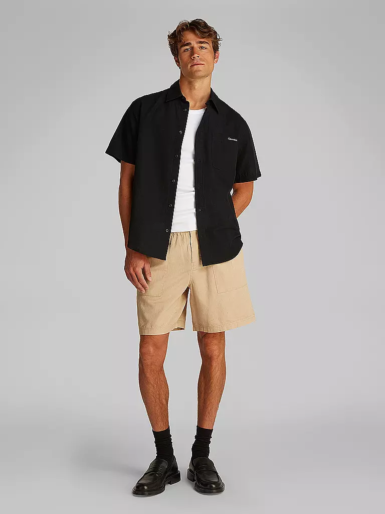 CALVIN KLEIN JEANS | Chemise en lin | schwarz