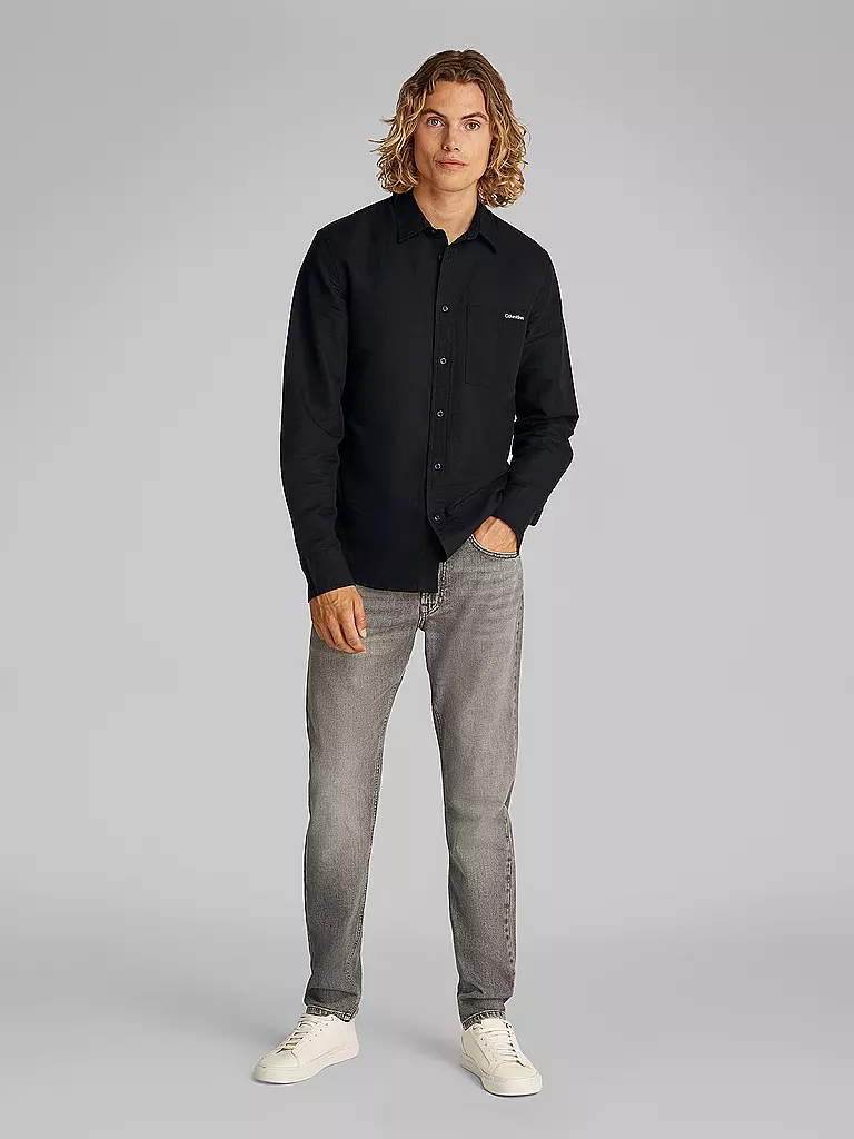 CALVIN KLEIN JEANS | Chemise en lin | schwarz
