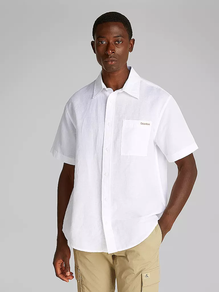CALVIN KLEIN JEANS | Chemise en lin | weiss