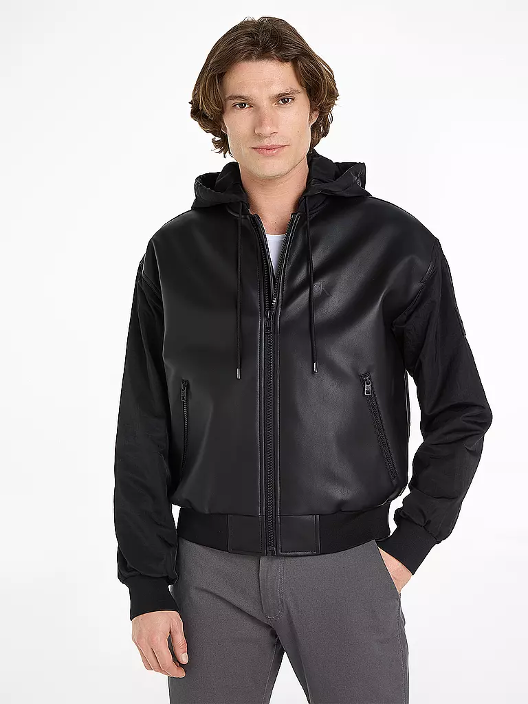 CALVIN KLEIN JEANS | Jacke in Lederoptik | Noir