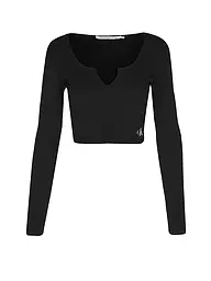 CALVIN KLEIN JEANS | Langarmshirt Cropped Fit | Noir
