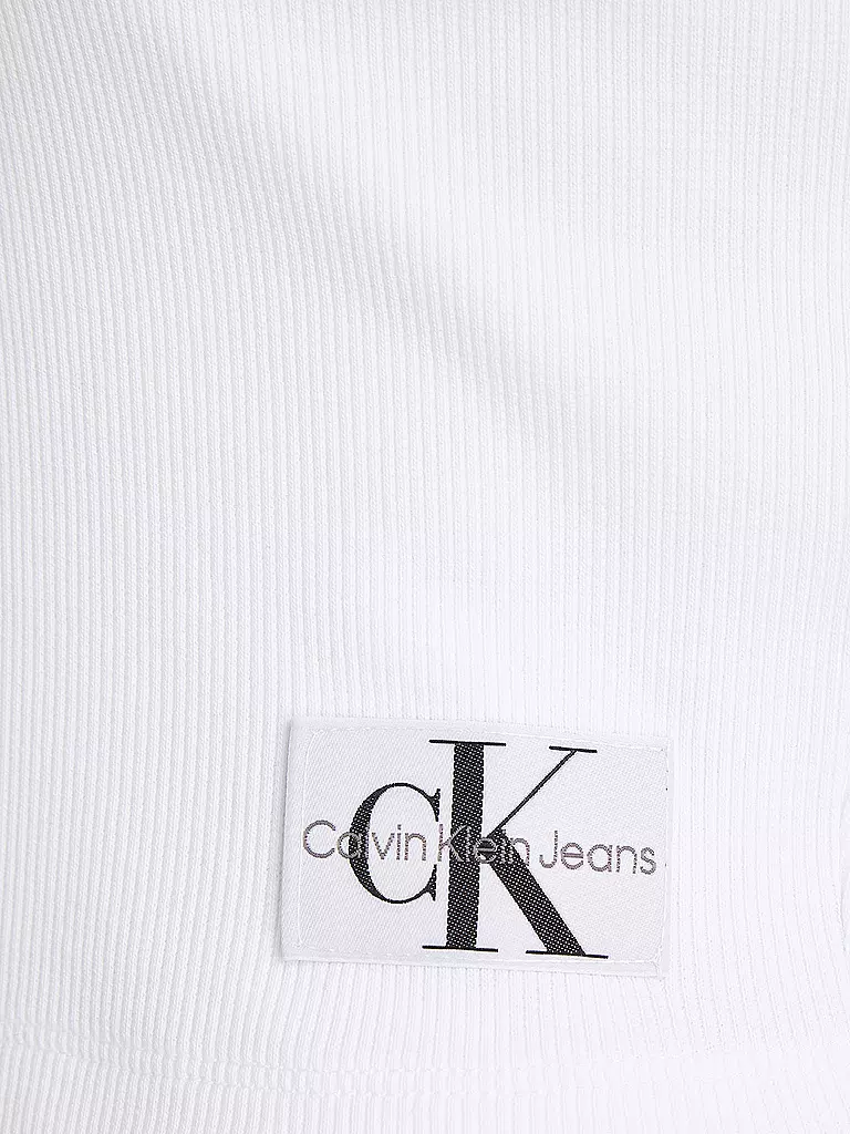 CALVIN KLEIN JEANS | Langarmshirt Cropped Fit | Blanc