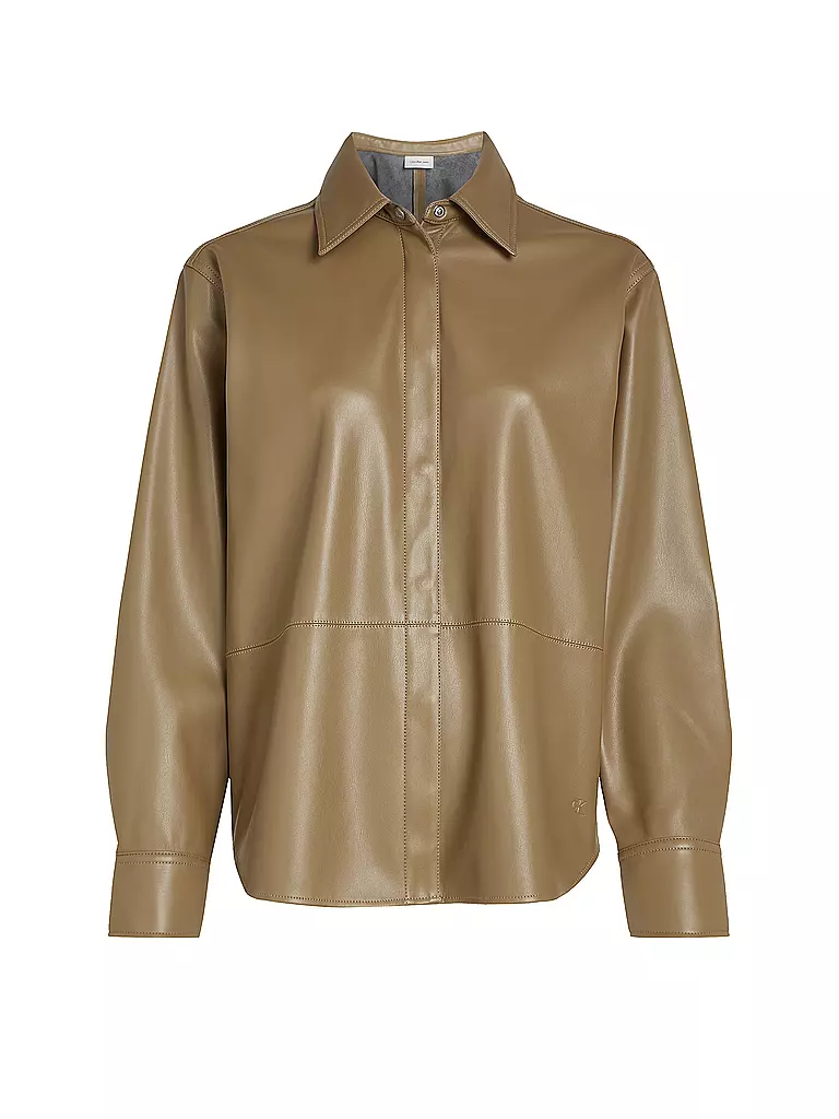 CALVIN KLEIN JEANS | Overshirt aspect cuir | hellbraun