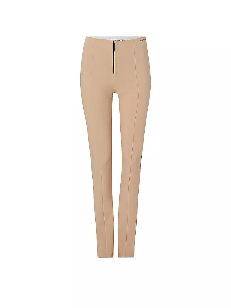 CALVIN KLEIN JEANS | Pantalon taille haute coupe slim | Beige