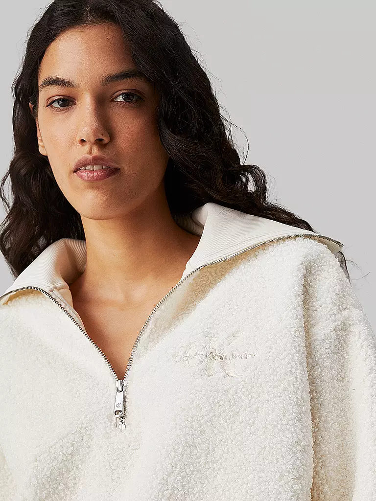 CALVIN KLEIN JEANS | Sweater in Felloptik | Crème