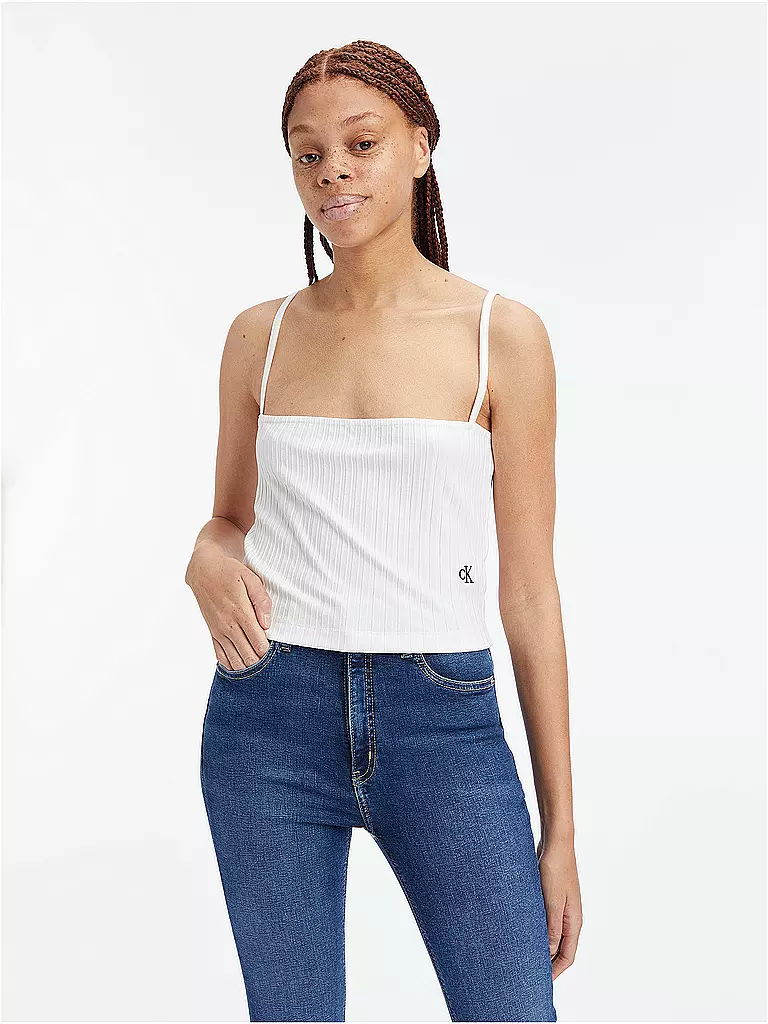 CALVIN KLEIN JEANS | Top Cropped Fit  | Blanc