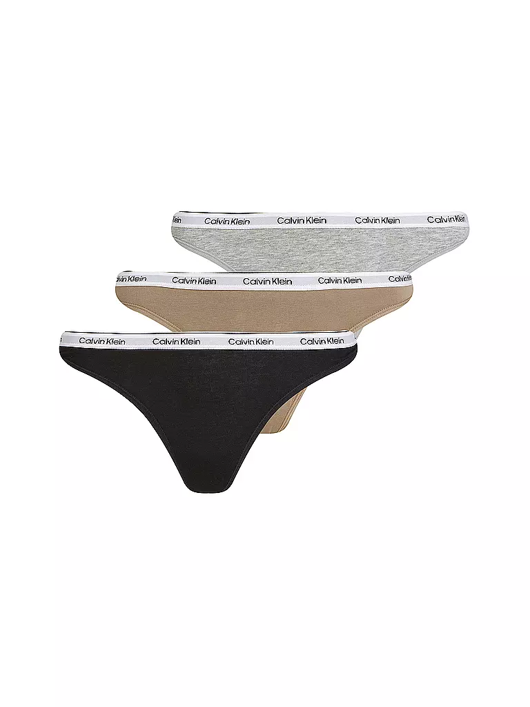 CALVIN KLEIN | String lot de 3 multi | Noir