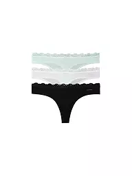 CALVIN KLEIN | Strings lot de 3 noir blanc jade clair de lune | Noir