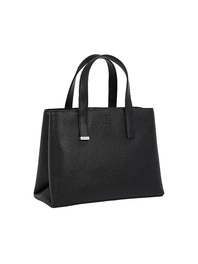 CALVIN KLEIN | Tasche - Tote Bag CK PLAQUE Small | Noir