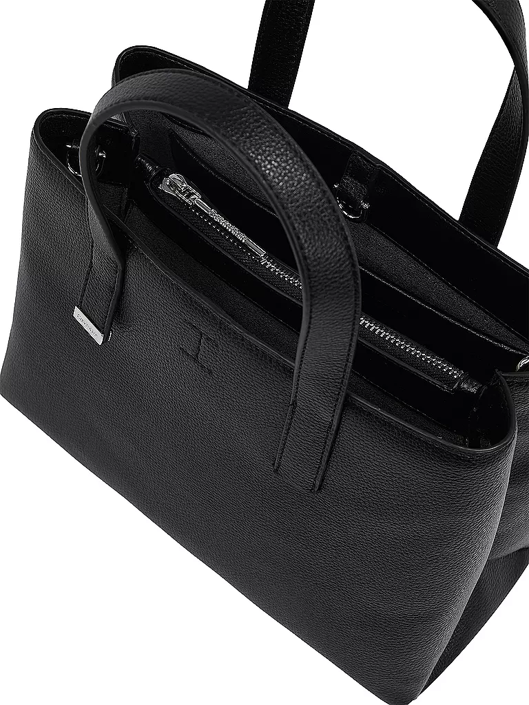 CALVIN KLEIN | Tasche - Tote Bag CK PLAQUE Small | Noir