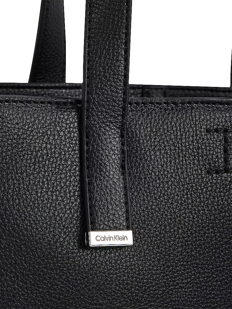 CALVIN KLEIN | Tasche - Tote Bag CK PLAQUE Small | Noir