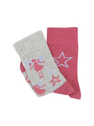 CAMANO | Chaussettes pour filles, lot de 2, rouge