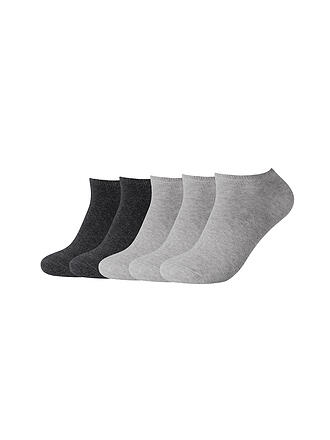 CAMANO | Chaussettes sneaker, lot de 5, gris clair chiné