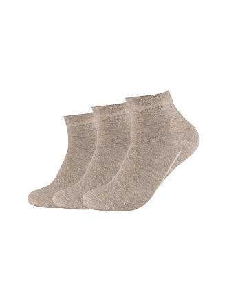 CAMANO | Chaussettes sneaker, lot de 3, sable chiné