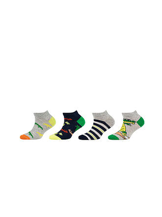 CAMANO | Chaussettes sneaker enfant lot de 4 fog melange