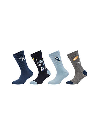 CAMANO | Chaussettes garçon lot de 4 gris foncé
