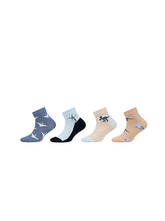 CAMANO | Chaussettes sneaker garçon, lot de 4, sable cubain