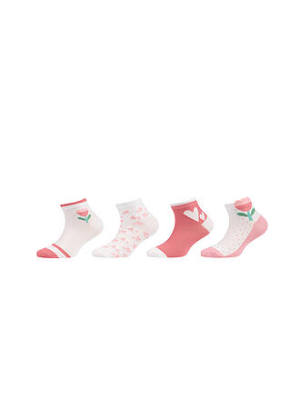 CAMANO | Chaussettes Sneaker Fille Pâtisserie Rose, Pack de 4