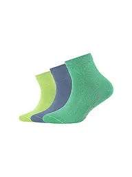CAMANO | Chaussettes enfant lot de 3 bleu glacier chiné | Vert
