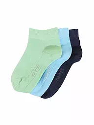 CAMANO | Chaussettes enfant lot de 3 bleu glacier chiné | Bleu