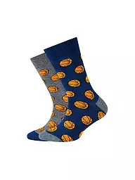 CAMANO | Chaussettes garçon lot de 2 navy peony | Bleu foncé