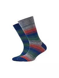 CAMANO | Chaussettes garçon lot de 3 gris foncé chiné | Bleu foncé
