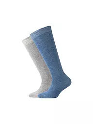 CAMANO | Chaussettes hautes enfant, lot de 2, anthracite | Bleu