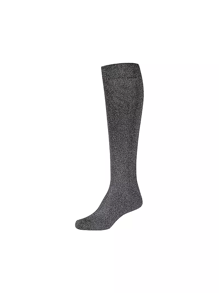 CAMANO | Chaussettes hautes noir argent | Noir