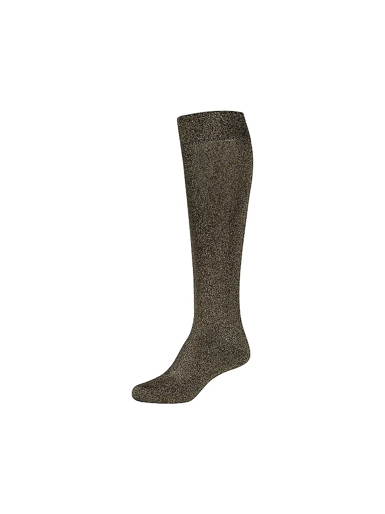 CAMANO | Chaussettes hautes noir doré | Noir