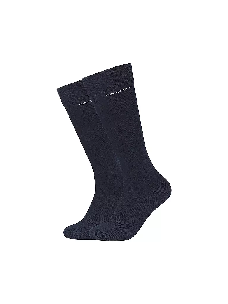 CAMANO | Chaussettes hautes pour femmes, lot de 2, marine | Bleu