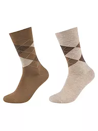 CAMANO | Chaussettes, lot de 2, griffin | Marron clair
