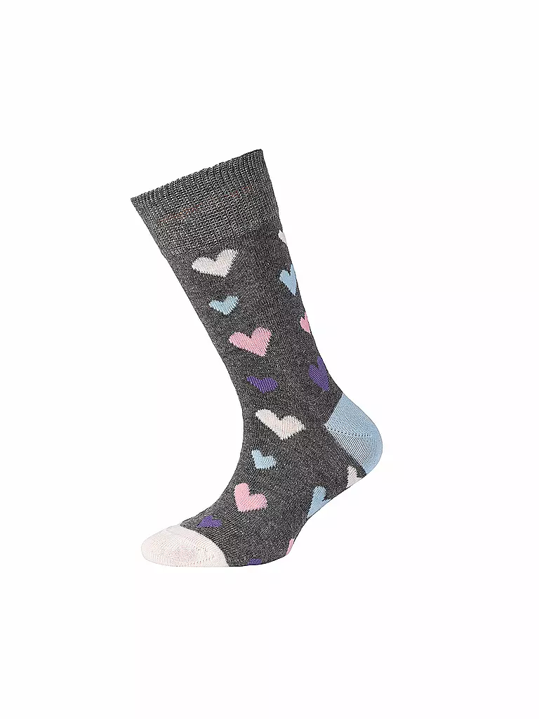 CAMANO | Chaussettes pour filles, lot de 2, gris foncé chiné | 