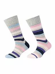 CAMANO | Chaussettes pour filles, lot de 2, rose shocking | Gris clair