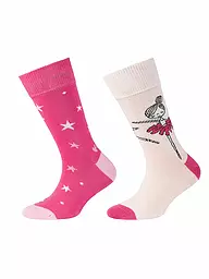 CAMANO | Chaussettes pour filles, lot de 2, rose shocking | Rose vif