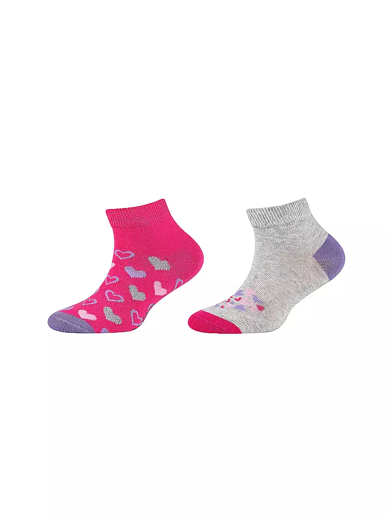 CAMANO | Chaussettes pour filles, lot de 2, rose shocking | pink