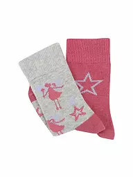 CAMANO | Chaussettes pour filles, lot de 2, rouge | Rose vif