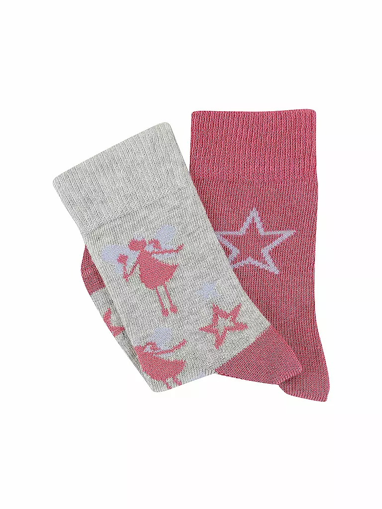 CAMANO | Chaussettes pour filles, lot de 2, rouge | pink