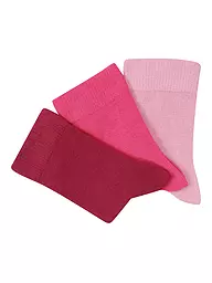 CAMANO | Chaussettes pour filles, lot de 3, rose craie mela | Rose vif